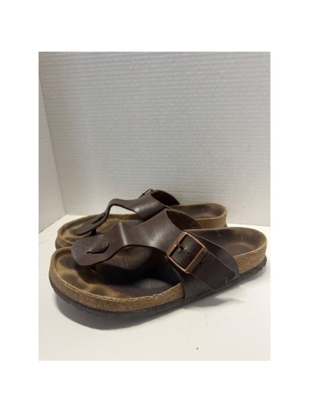 Birkenstock Gizeh Dark Brown Leather Thong Sandals Mens 42 L11 M9